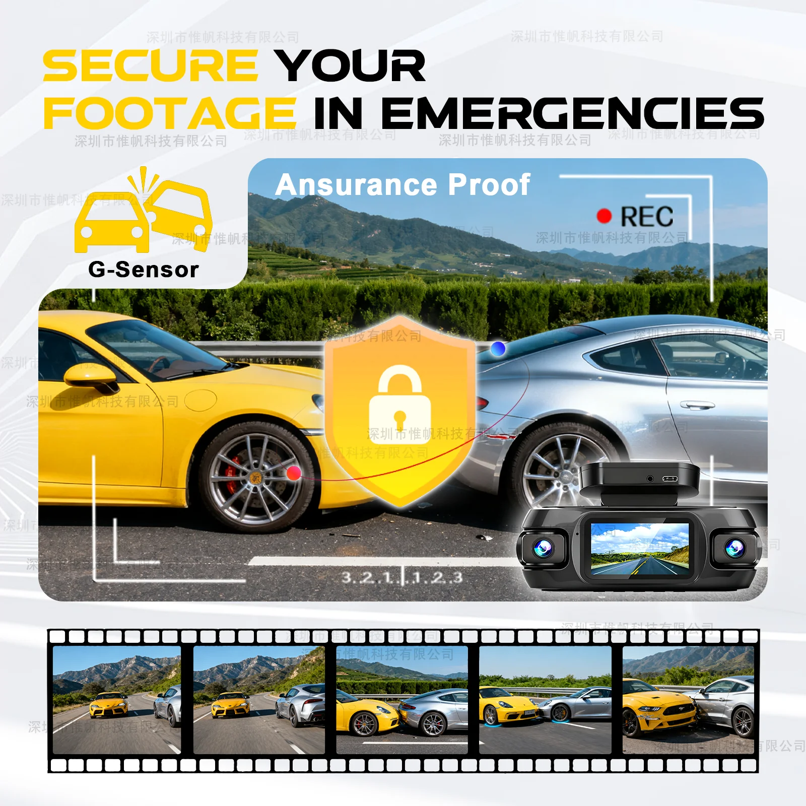 Kamera samochodowa 4CH 4K z GPS, przednia kamera 4K, 2K+3*1080P, kamera 360 °   Monitorowanie parkowania Sterowanie przez aplikację WiFi Noktowizor Nagrywanie w pętli 24h Rejestrator samochodowy DVR