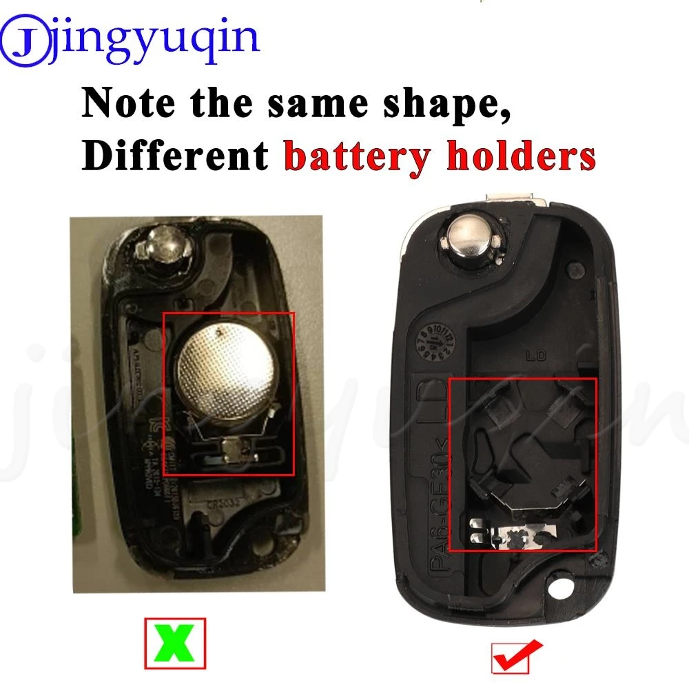 jingyuqin 2/3 Buttons Folding Flip Remote Car Key Shell Case For Renault Fluence Clio Megane Kangoo Fob VA2 VAC102 Blade