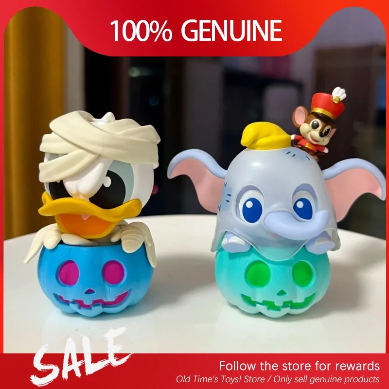 Genuine Mickey Mouse And Friends Pumpkin Series Blind Box Cute Cartoon Stitch Mickey Figures Halloween Surprise Gifts For Kids