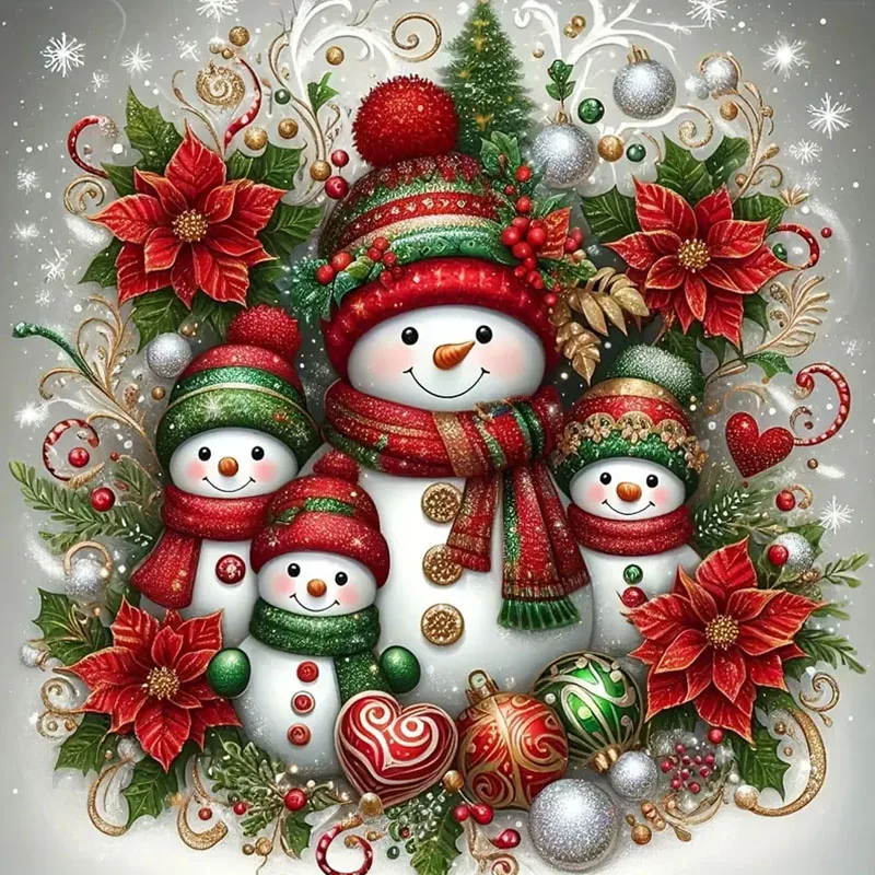 Christmas Snowman Diamond Painting Set, DIY Adult Full Diamond Home Decoration Painting Set, Adult, Frameless Crafts