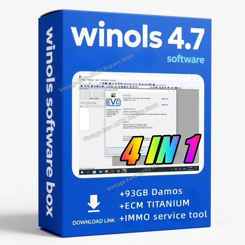 

Winols 4.7 + ECM TITANIUM 26000 ECU Programming Tool Software+ 93GB Damos Files + Immo Service Tool V1.2+Leaning Video Guid