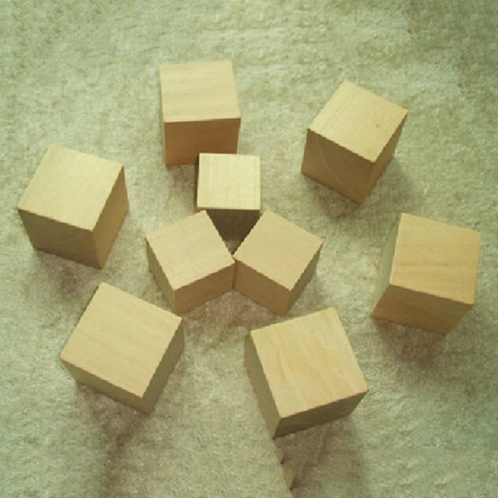 

10pcs 10Mm Pine Wood Blocks Craft Pieces Smooth Diy Art Projects Classroom Decorative Keepsakes For Weddings