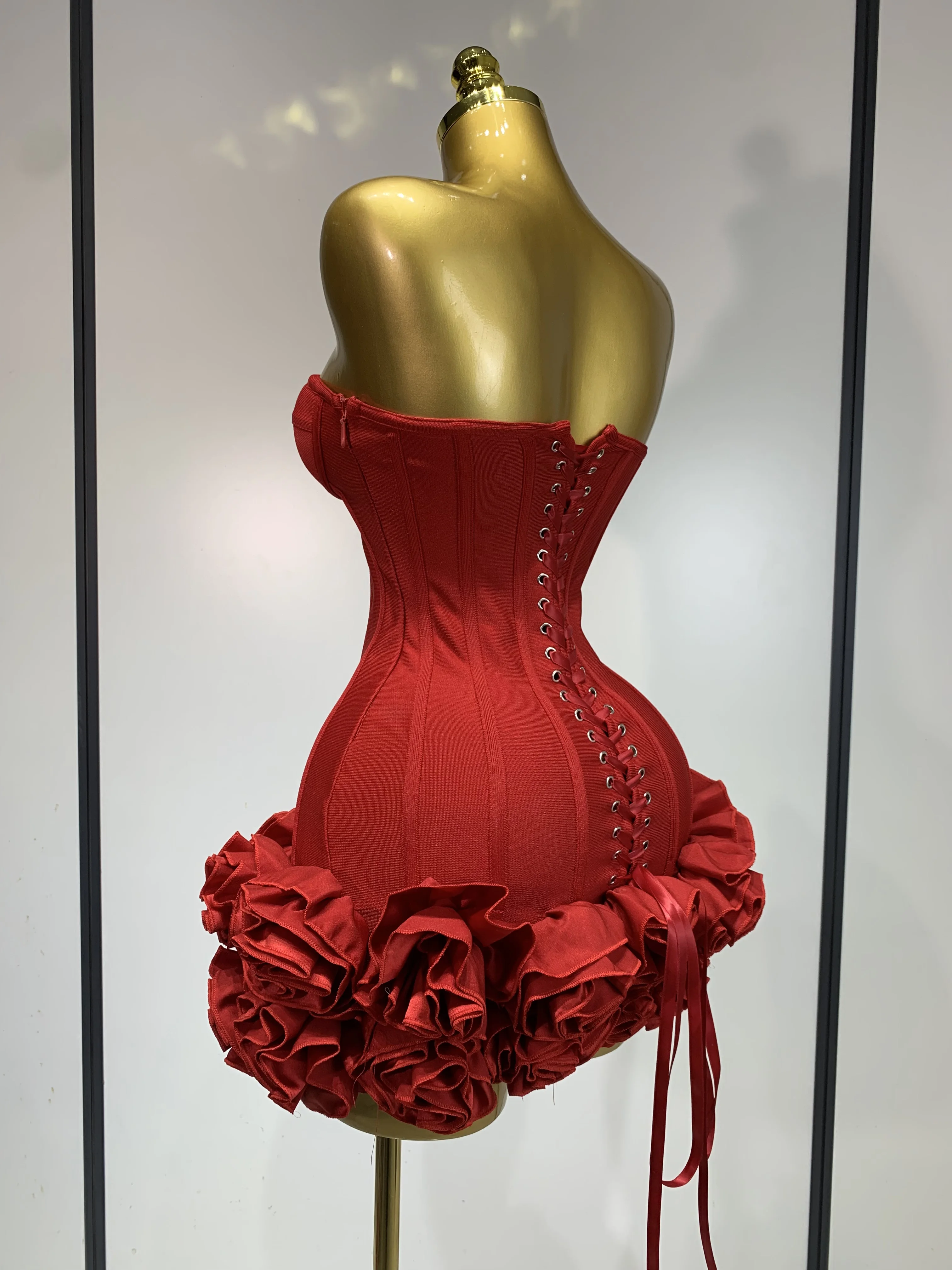 Women Sexy Strapless Backless Flower Embellished Mini Bandage Dress Bodycon Celebrity Party Cocktail Evening Party Club Dresses 181 Sce598fc07acf4e8c84b0e99b1910aaa6M