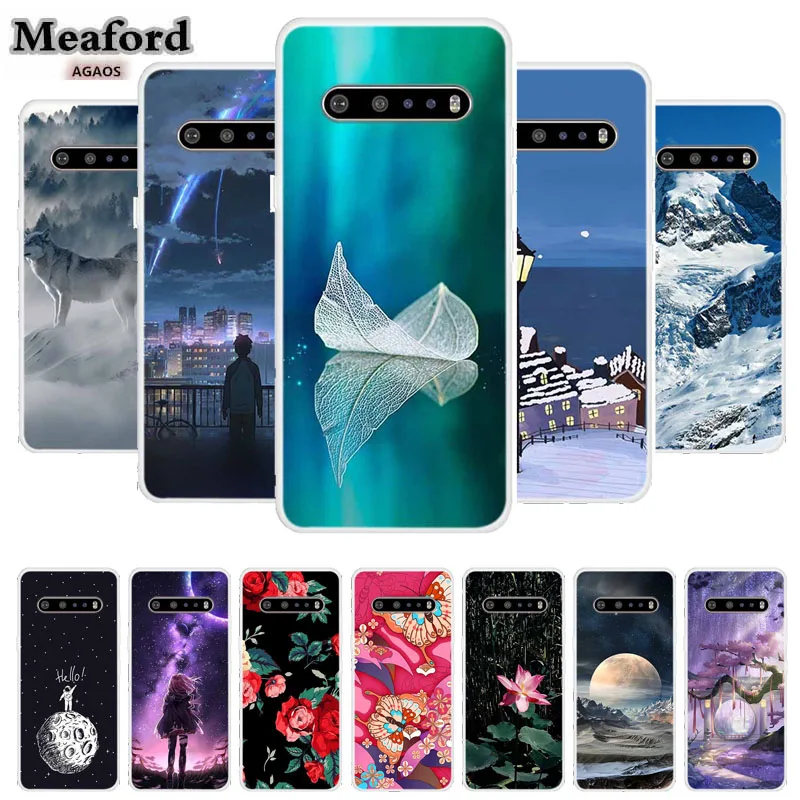 Luxury Transparent Phone Case for LG V60 ThinQ 5G Shockproof Soft TPU Cover Case For LM-V600 LG V20 Protective Coque A001LG