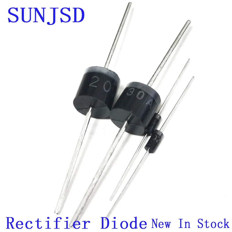 SUNJSD 10Pcs 1N4007 6A10 10A10 20A10 30A10 R-6 6A/10A/20A/30A1000V Rectifier Diode New Electronic High Power Axial