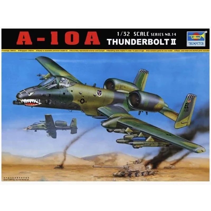 

Trumpeter 02214 1/32 A10A Thunderbolt II Single-Seat Fighter Plane Aircraft Military Assembly Plastic Toy Model Building Kit