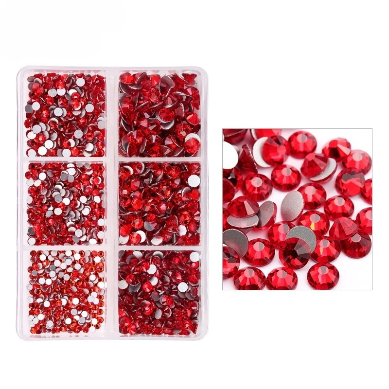 1Box Aurora Mix Sizes ss6-ss20 Glass Non Hot Fix Rhinestone Flat Back Crystal Stone Strass Glitters Nail Diamond For DIY Garment