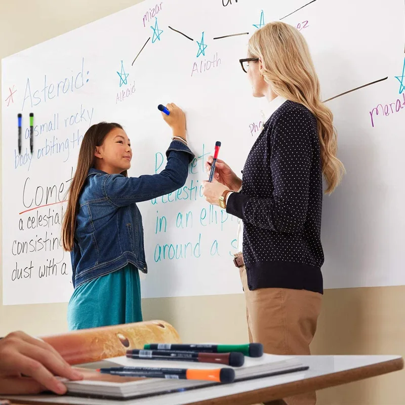 Imagem -06 - Marcadores Magnetic Dry Erase Whiteboard Canetas Apagáveis com Borracha para Crianças Professores Salas de Aula Escritório 12 Cores