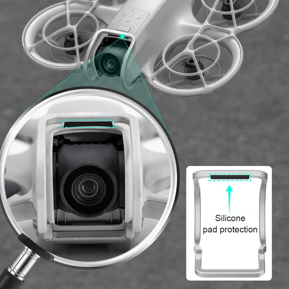 เลนส์กล้องกันชนสําหรับ DJI NEO FPV Drone อุปกรณ์เสริมกล้องความปลอดภัยกันชนอลูมิเนียม Anti-Collision ป้องกันบาร์ Silver