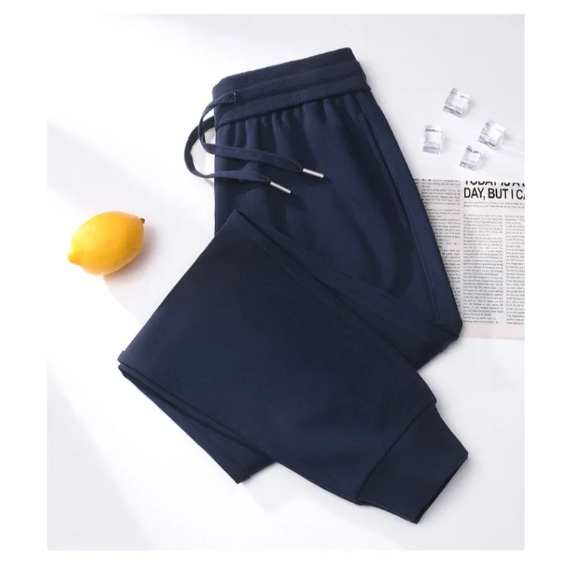 

Осень 2024, новые утягивающие повседневные свободные спортивные брюки с высокой талией для мужчин, однотонные универсальные