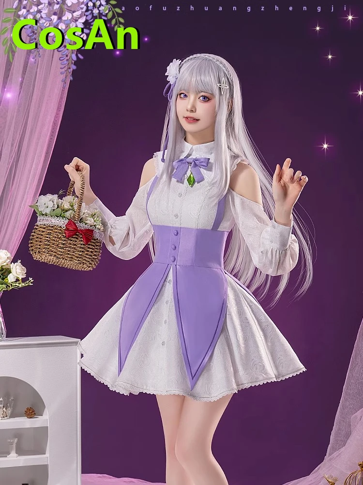 

CosAn Re:Life In A Different World From Zero Emilia Cosplay Costume Edition Dress Activity Role Play Clothing XL Palgantong