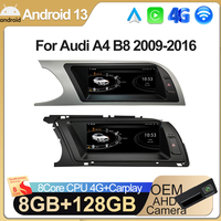 8.8 inch Android 13 Car Multimedia Radio Player Wireless Carplay For Audi A4 B8 2009-2016 4G Wifi 8 Core CPU GPS Navigation