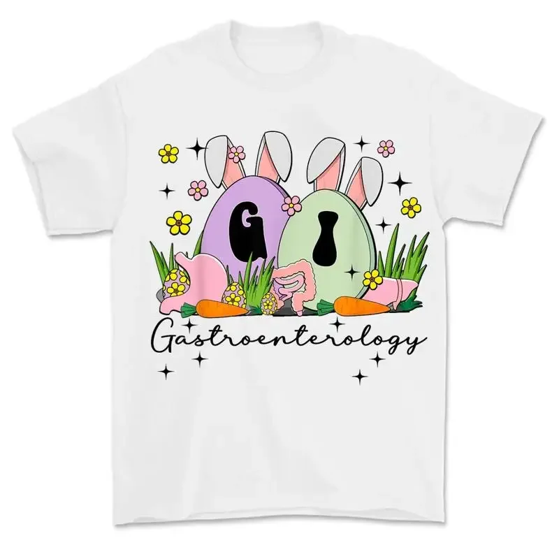 Gastroenterology GI Nurse Easter Bunny Endoscopy Tech T Shirt Colorful retro
