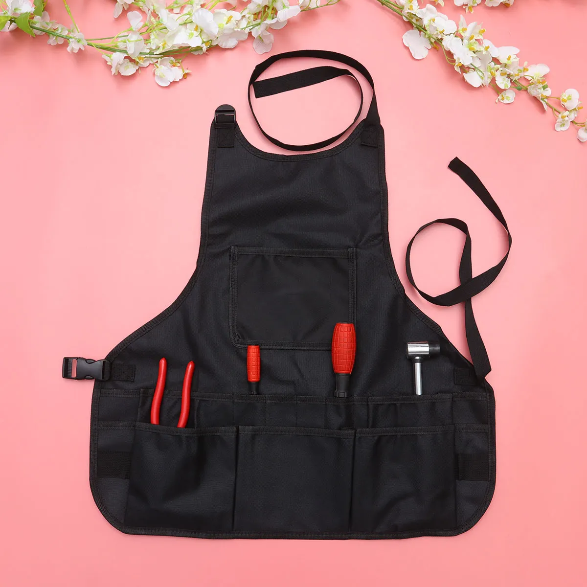 

Фартук рабочий из воловьей кожи, сверхпрочный, водонепроницаемый, с карманами для инструментов, для садоводства и творчества, без рукавов, для мужчин и женщин, черный