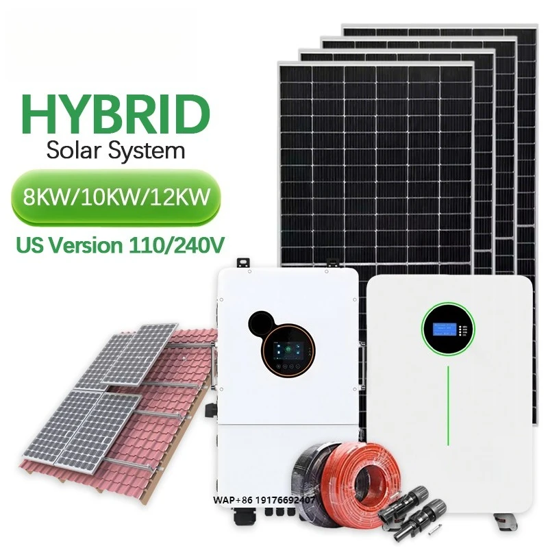 12kw 10kw 8kw US Version Hybrid Off Grid Solar Energy System Complete Kit Solar Power System Full Package for Home