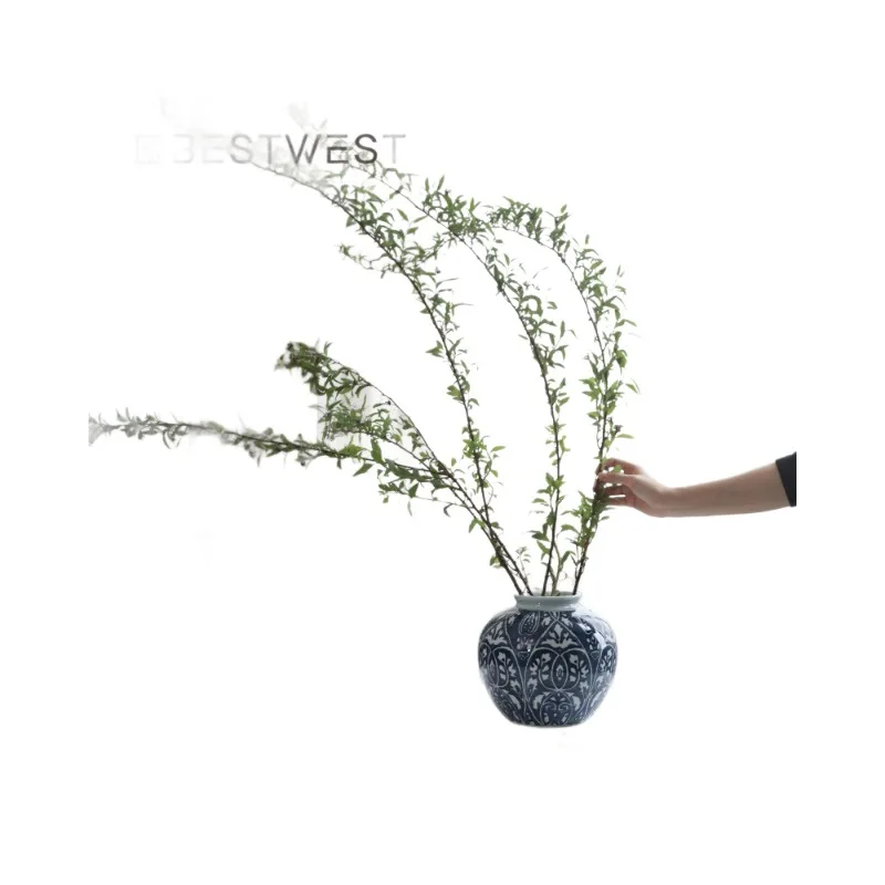 

Blue and white porcelain vase light luxury high sense new Chinese Jingdezhen ceramic ornament flower arrangement pottery pot