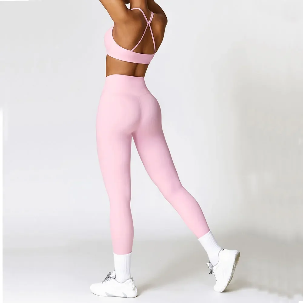 

Yoga Set 2PCS Gym Set Workout Clothes for Women Seamless High Waist Leggings Sports Bra Suit Female Sportswear Women Tracksuit