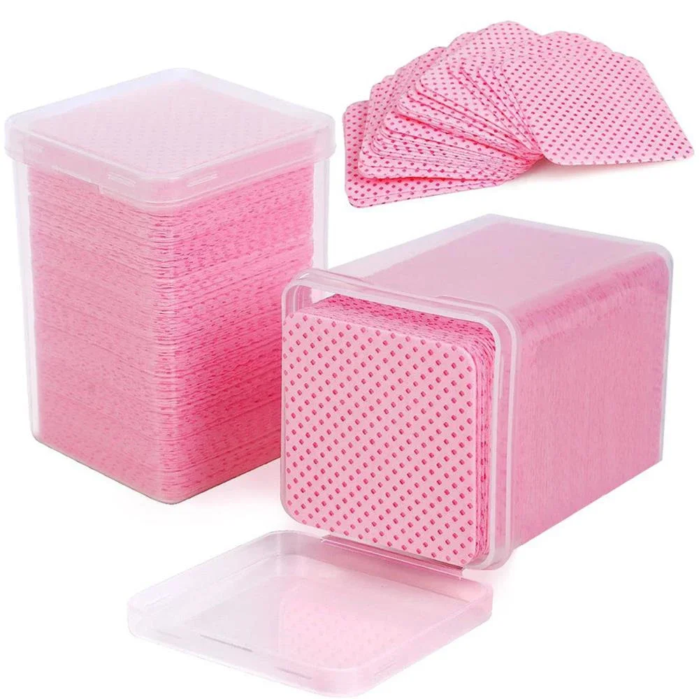Lingettes professionnelles sans peluches pour les ongles : super absorbantes et sans peluches, parfaites pour le retrait du vernis à ongles et le nettoyage de la colle à cils
