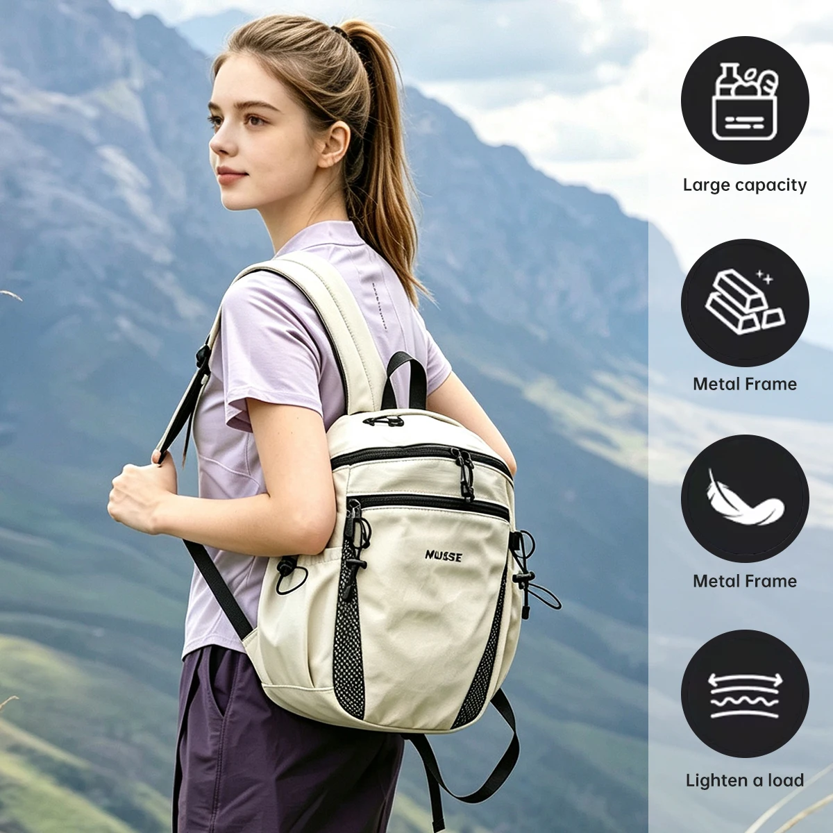 Carefully selected large-capacity hiking backpack for men and women, professional mountaineering and trekking backpack, lightweight waterproof outdoor sports backpack