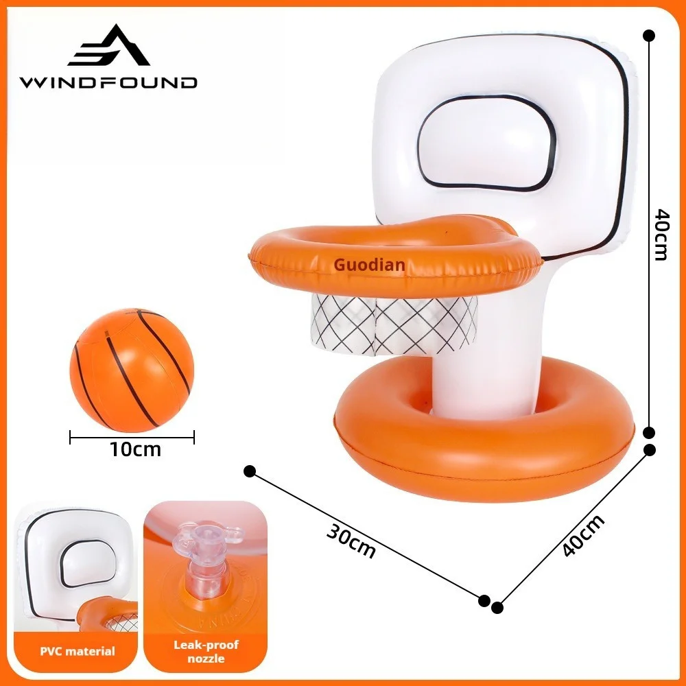 Inflatable Water-floating Pool Basketball Throwing Toy with Mini Ball Family Interactive Game Suitable for Swimming Pools Beach