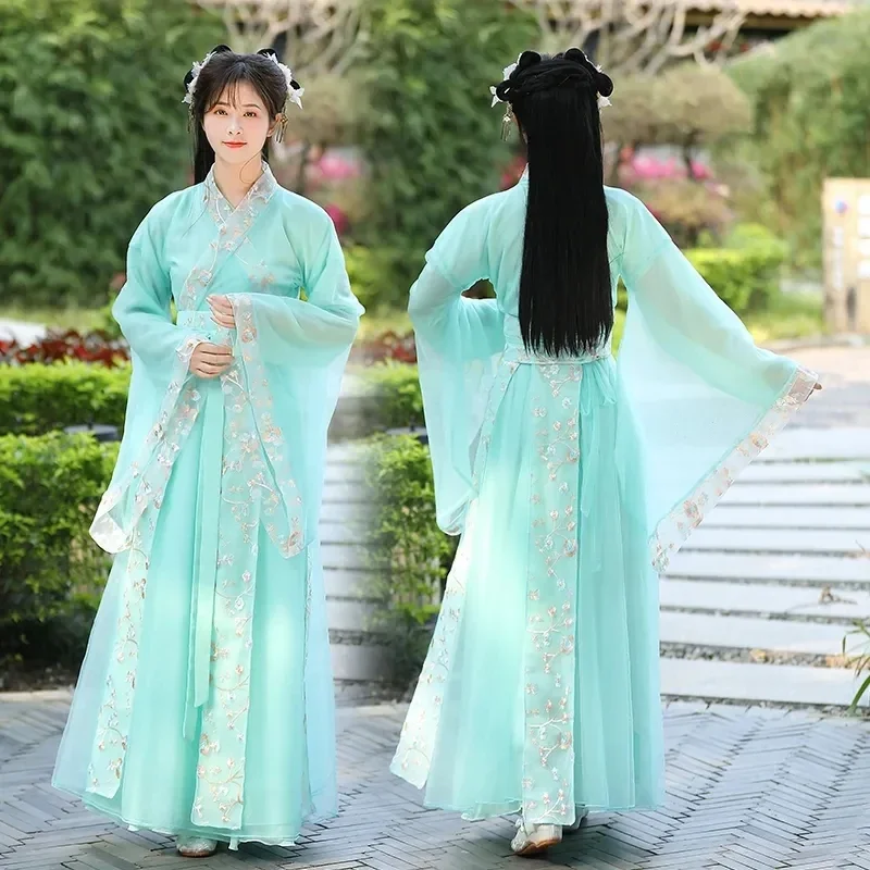 

Весна-лето 2022, женский облегающий костюм Hanfu для древних танцев, модный элегантный выпускной костюм феи с широкими рукавами, новая коллекция