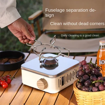 Outdoor Mini Square Stove Portable Folding Gas Stove Card Camping Cookware Ultra Light Travel Cookware Hiking Equipment 2