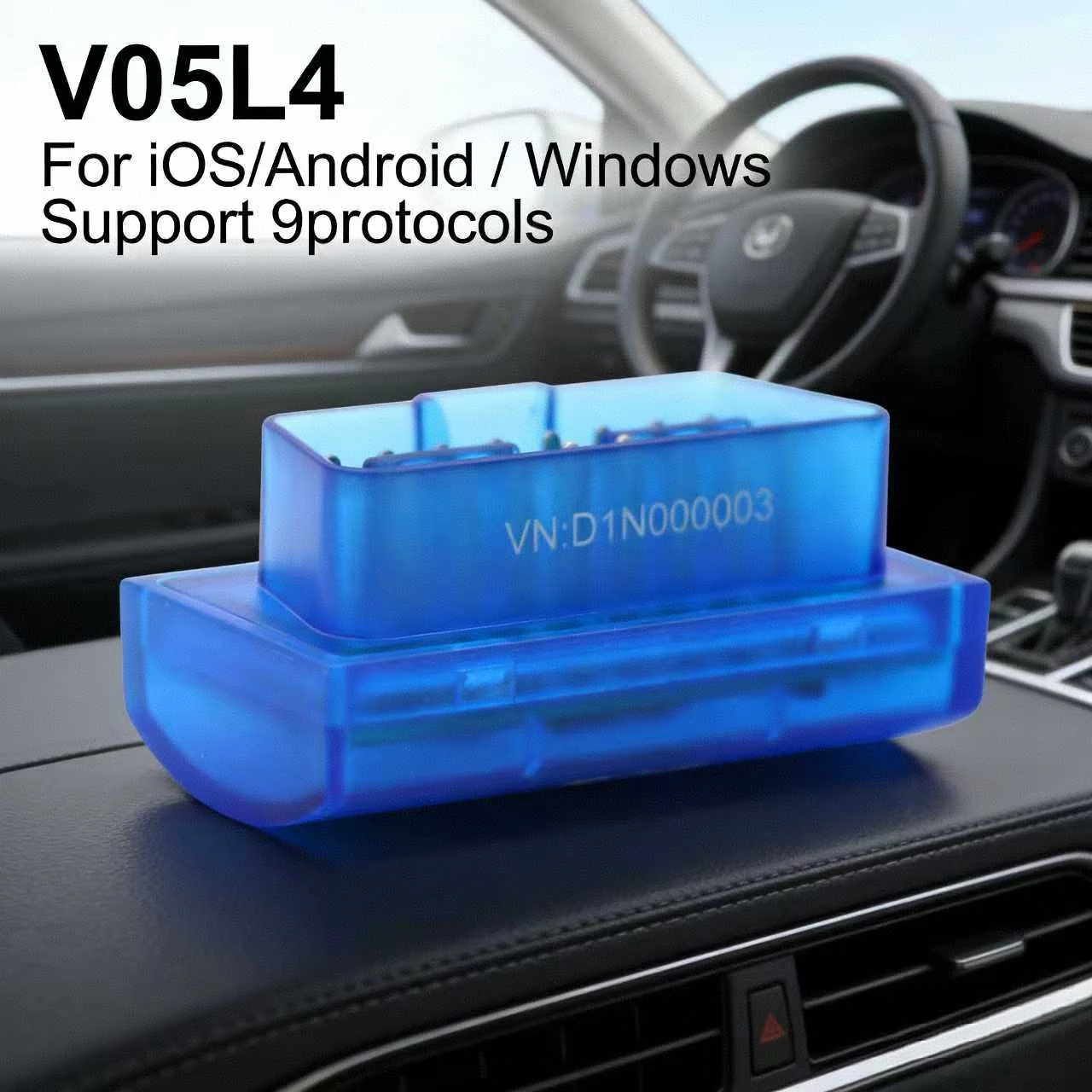 OBD2 Wireless Scanner V05L4/V01L4 Car Fault Diagnostic Tool iOS/Android/Windows Supports 9 Protocols Universal Vehicle Scanner