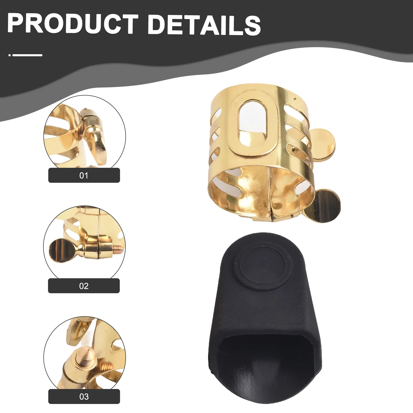 Reliable Saxophone Mouthpiece Clip for Soprano Alto Tenor Sax and Clarinet Secures Reed for Consistent Sound Delivery