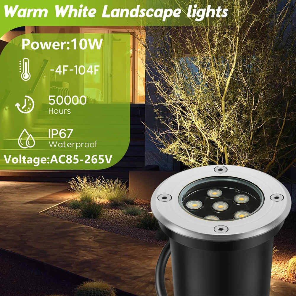 Underground Lamp LED Well Light 10W 110V 220V In Ground Light IP65 Waterproof Outdoor Landscape Spotlight for Garden Deck Step