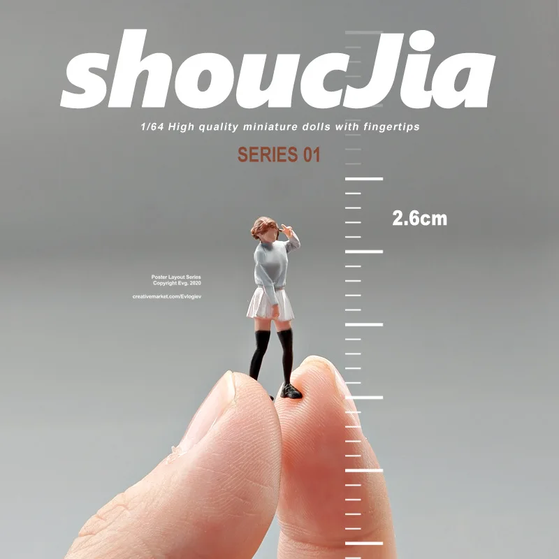 1:64 アニメ JK ガールミニ人形フィギュアモデルミニチュア写真の小道具シーンモデル DIY 砂テーブル造園装飾品ギフト