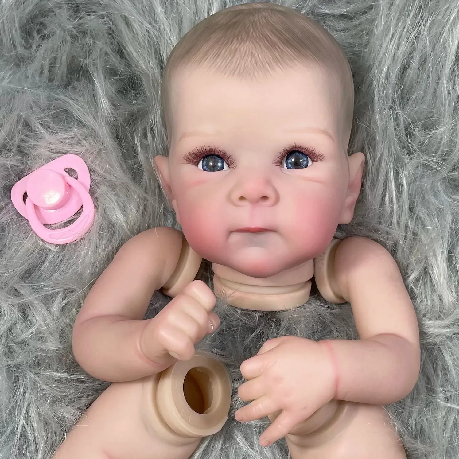MRB 18 inch Already Painted Reborn Bettie Doll Kits With Eyelashes Vinyl Reborn Unassembled DIY Doll Kit Mold Gift for Children