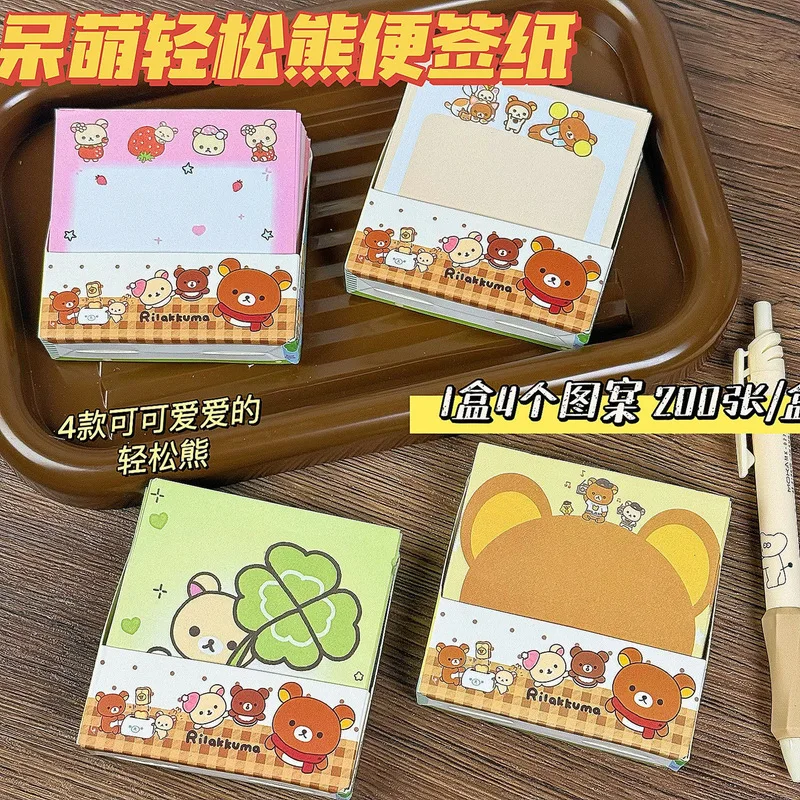 Rilakkuma Kartun Lucu Lembaran Catatan Tebal Khusus Belajar Siswa Nilai Estetika Tinggi Hati Gadis Lembaran Catatan Super Tebal Post-It