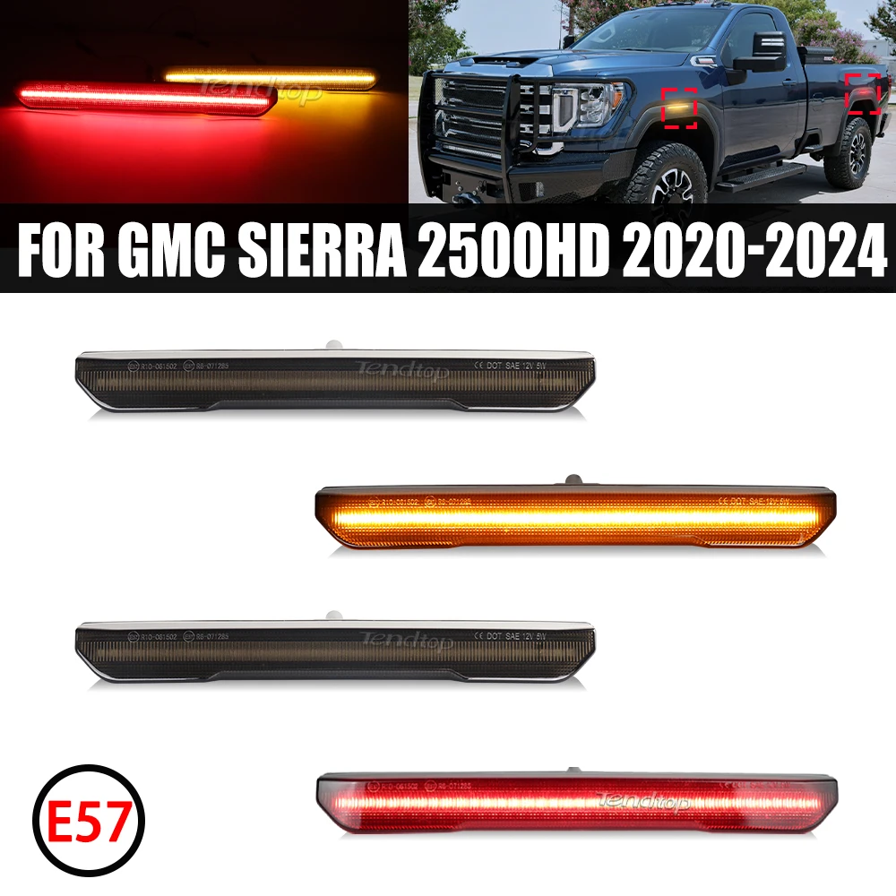 LED Front Rear Bumper Side Marker Lights for GMC Sierra 2500HD 3500HD Pickup 2020 2021 2022 2023 Fender Turn Signal Lamps