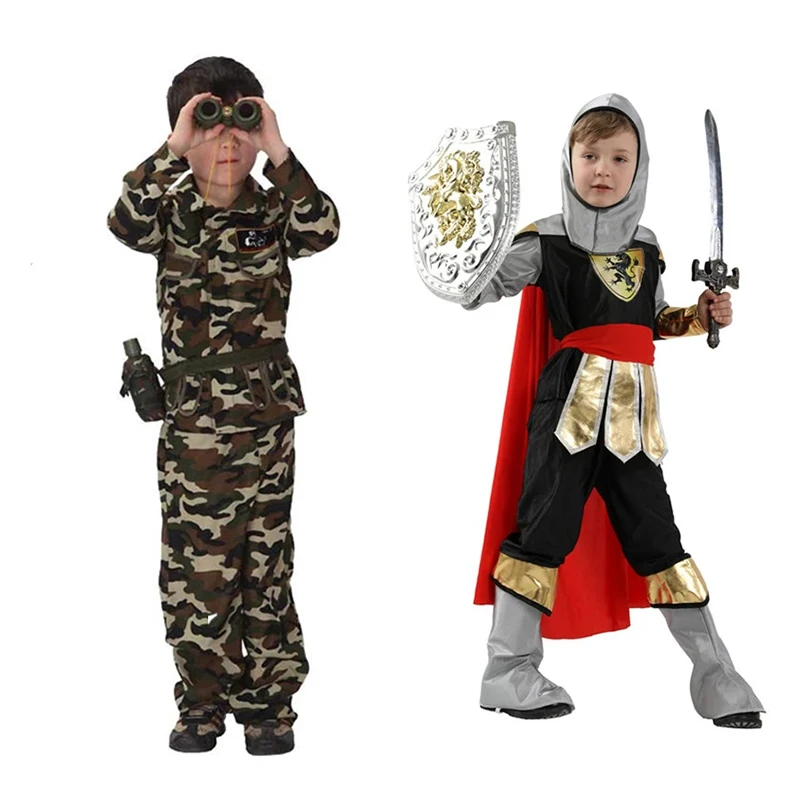Fato de soldado das forças especiais para crianças, meninos e meninas, camuflagem militar do exército, ocupação uniforme infantil, jogo de RPG, uniforme extravagante