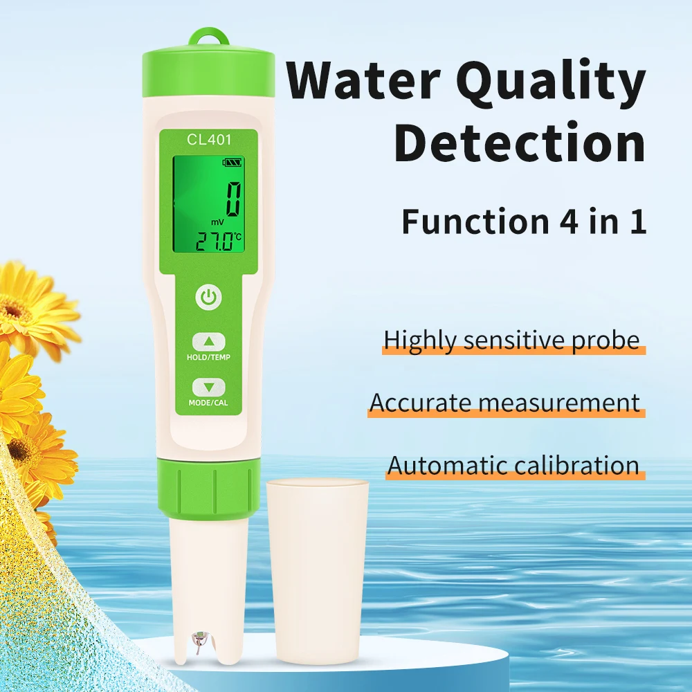5-in-1-Chlormessgerät PH-Messgerät ORP H2 Temp Cl2 Detektor Wasserqualitätsmonitor Testwerkzeug Filter für Schwimmbad SPA Wasser – Detail 16