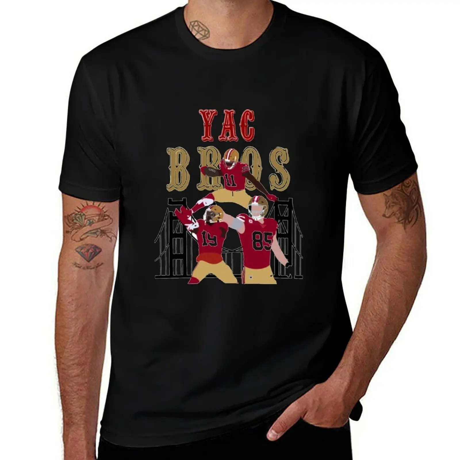 YAC Bros T-Shirt Casual Basic Short Sleeve T-Shirt