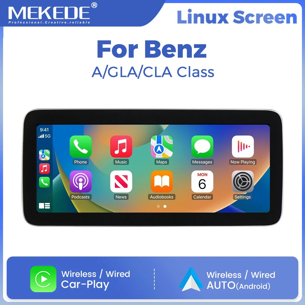 Autoradio MEKEDE EU con sistema Linux intelligente da 10.25"/12.3” per Mercedes Benz Classe A W176/GLA X156/CLA C117, unità principale stereo per auto all-in-one, lettore multimediale con navigazione