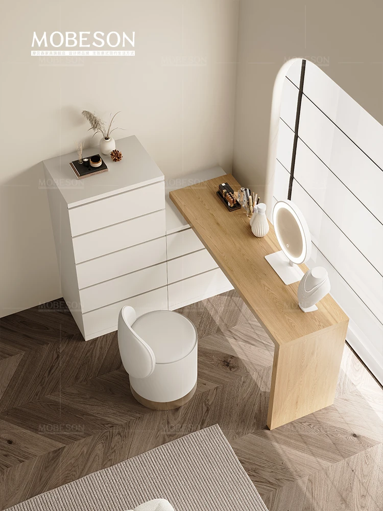 

Chest of Drawers Integrated Dressing Table Bedroom Simple Modern Makeup Table Small Apartment Retractable Dresser