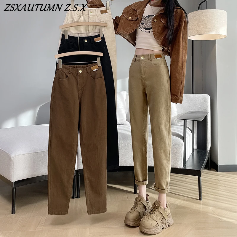 Fashion Jeans Women 2024 New Harlan Cowboy Pants Loose High Waist Female Slim Joker Nine Radish Pants Ladies Ninth Pants