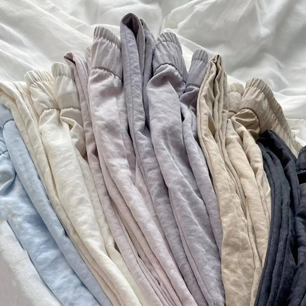 2025 Summer Pants For Women High Waist Elastic Casual Streetwear Solid Trousers  Female Clothes Loose Straight Pants