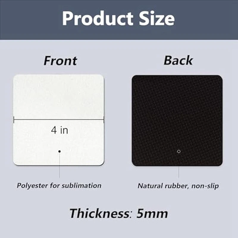 50Pcs Heat Press Sublimation Blank Cup Mats, 4X4 Inch, Perfect For Custom DIY Crafts