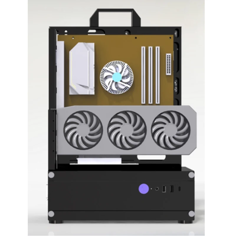 Casing komputer tipe terbuka bingkai vertikal rak Casis ATX MOD DIY Desktop Gaming PC kabinet menara Gaming mendukung ATX/ MATX