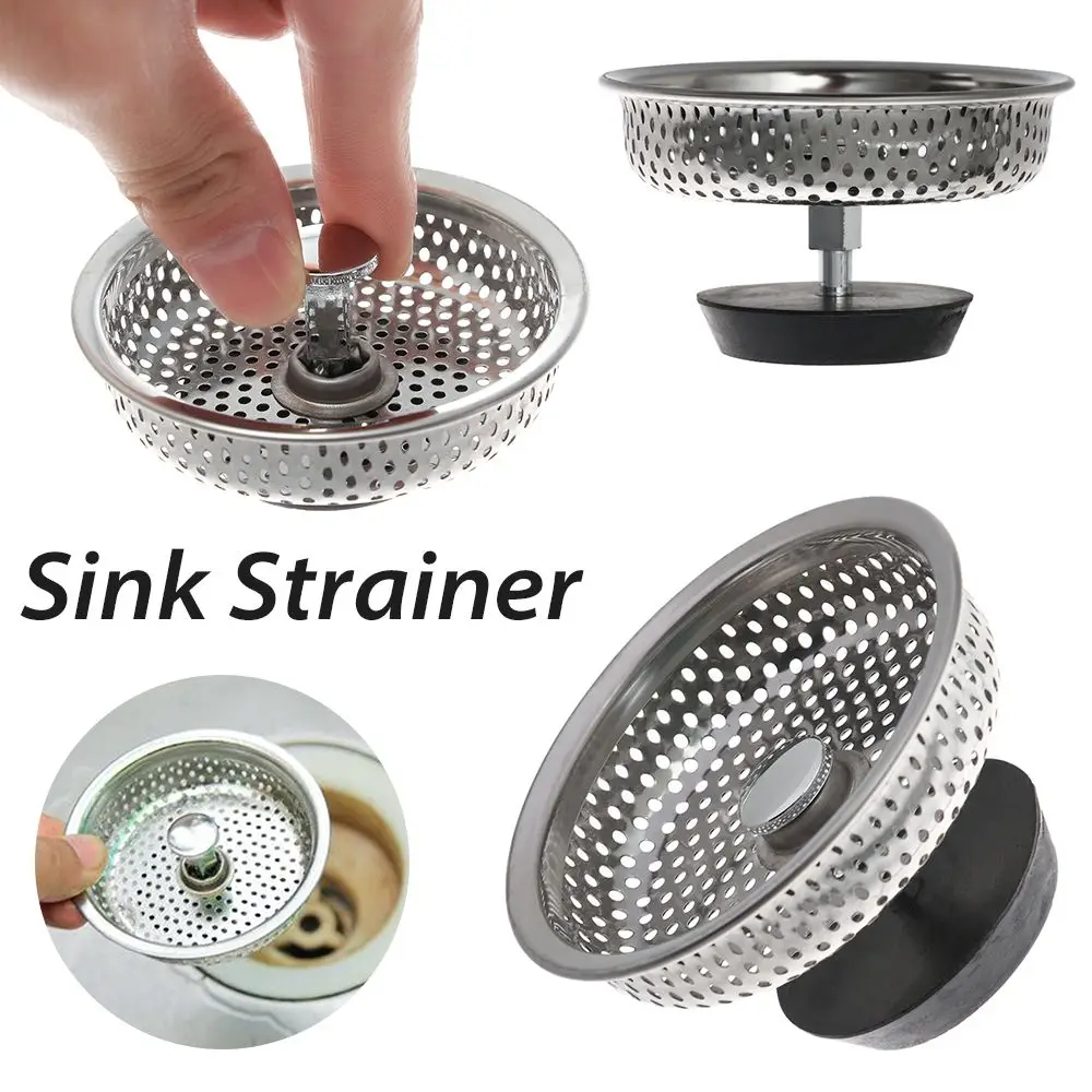 Tool Useful Stainless Steel Stuff Cover Waste Drainer Cleaning Food Hair Stopper Colander Sink Strainer Plug Filter Basket