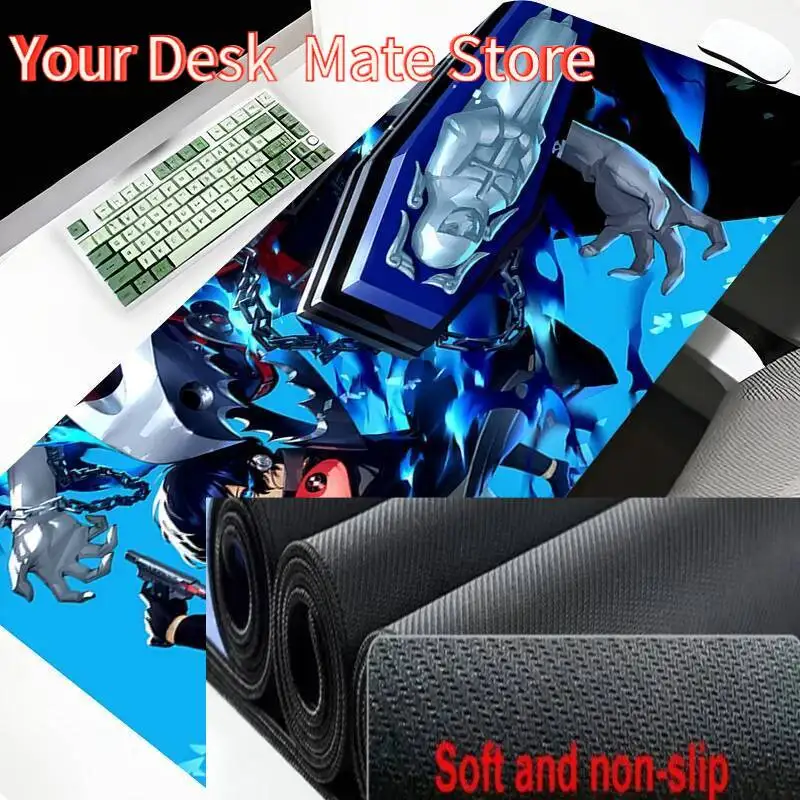 Alfombrilla de ratón XXL Anime Persona 3, alfombrilla de ratón recargable, accesorios para jugadores, alfombrilla para ratón, alfombrilla suave para mesa de oficina, impresión HD, alfombrilla de escritorio Kawaii
