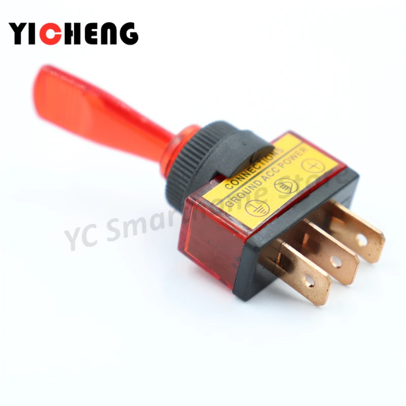 Interruptor 12v rocker do carro iluminado, 4 unidades, 20a interruptor rocker vermelho azul verde amarelo
