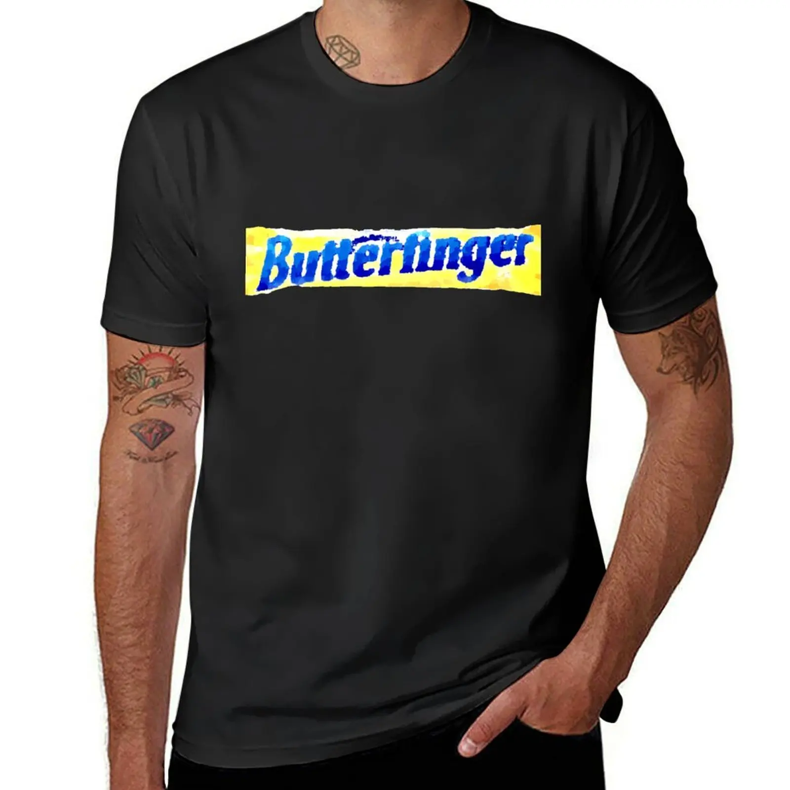 

Butterfinger Candy BarWrapper With Pastels T-Shirt shirts graphic tee oversizeds new edition anime tshirt black t-shirts for men
