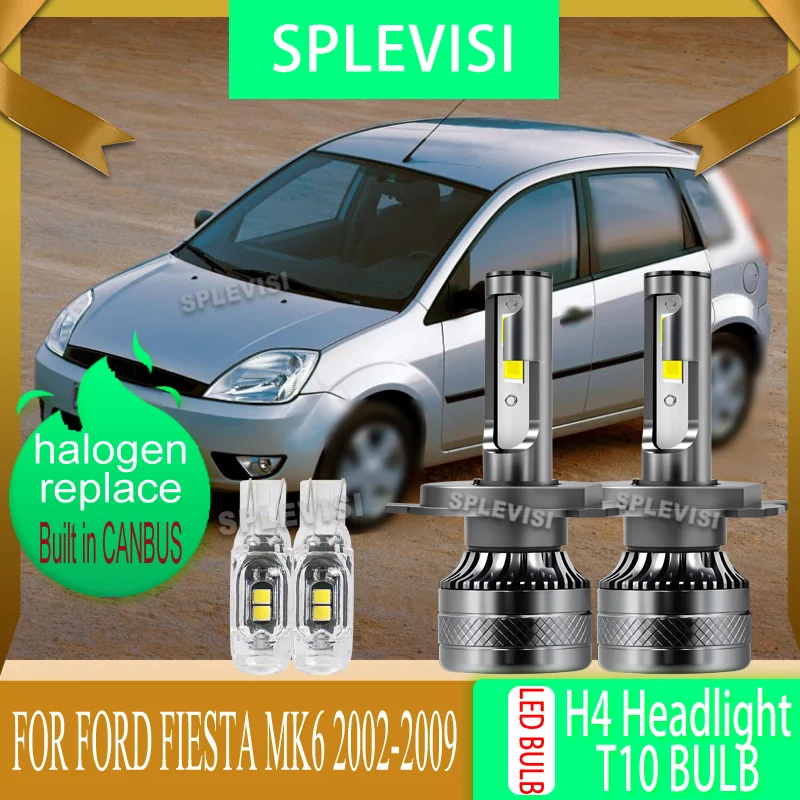 

Bright LED Headlight Bulbs Built-in Resistor Fan 500% More Light For Ford Fiesta MK6 2002 2003 2004 2005 2006 2007 2008 2009