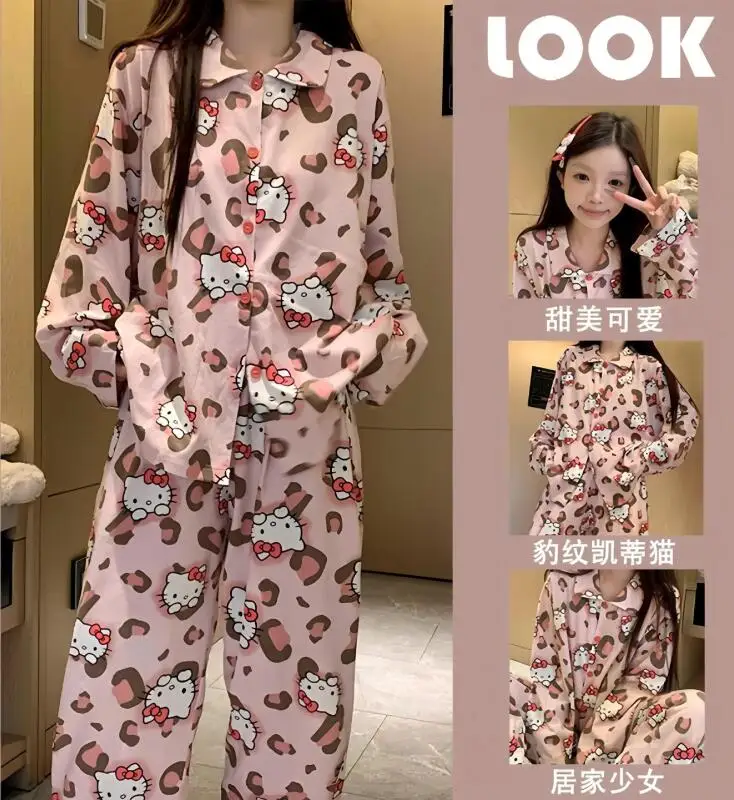 

Пижамы Hello Kitty: милые, модные, с длинным рукавом, для дома, для студентов, креативные, хит продаж, новинка, отличный подарок на праздник