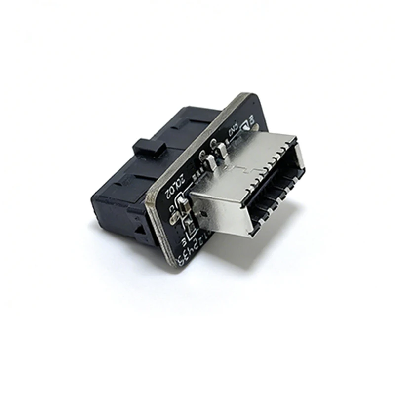 USB 3.0 Type-E Female to 19-Pin Male Adapter for Internal Motherboard Connection - Vertical Header Splitter for Type C