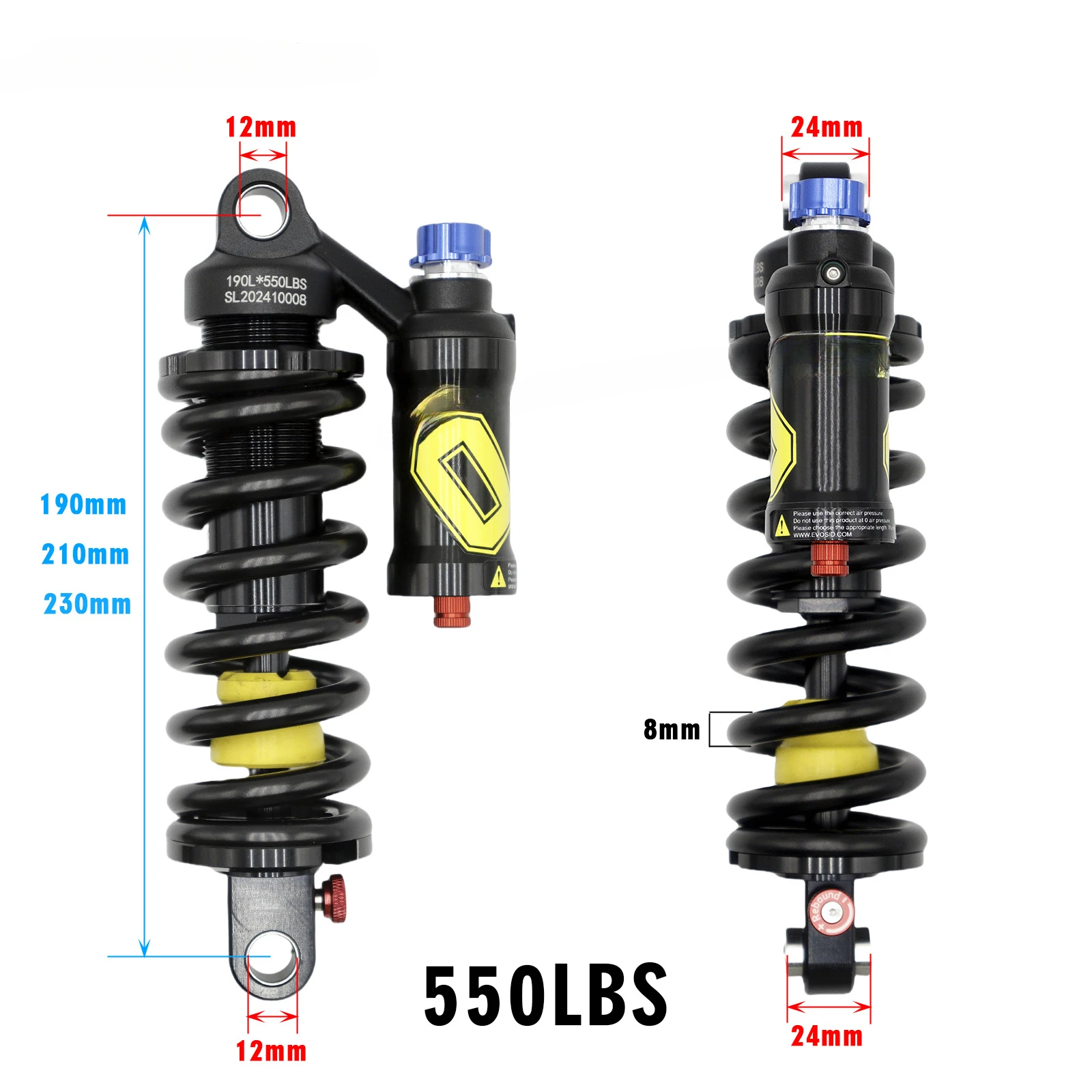 Oil pressure spring shock absorber soft tail off-road mountain bike electric scooter shock absorber rear tank damping